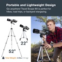 Celestron - Telescopio refractor portátil Travel Scope 70 - Apertura de 70 mm, óptica de vidrio totalmente recubierta - Incluye trípode, mochila y software - Ideal para principiantes y viajes 