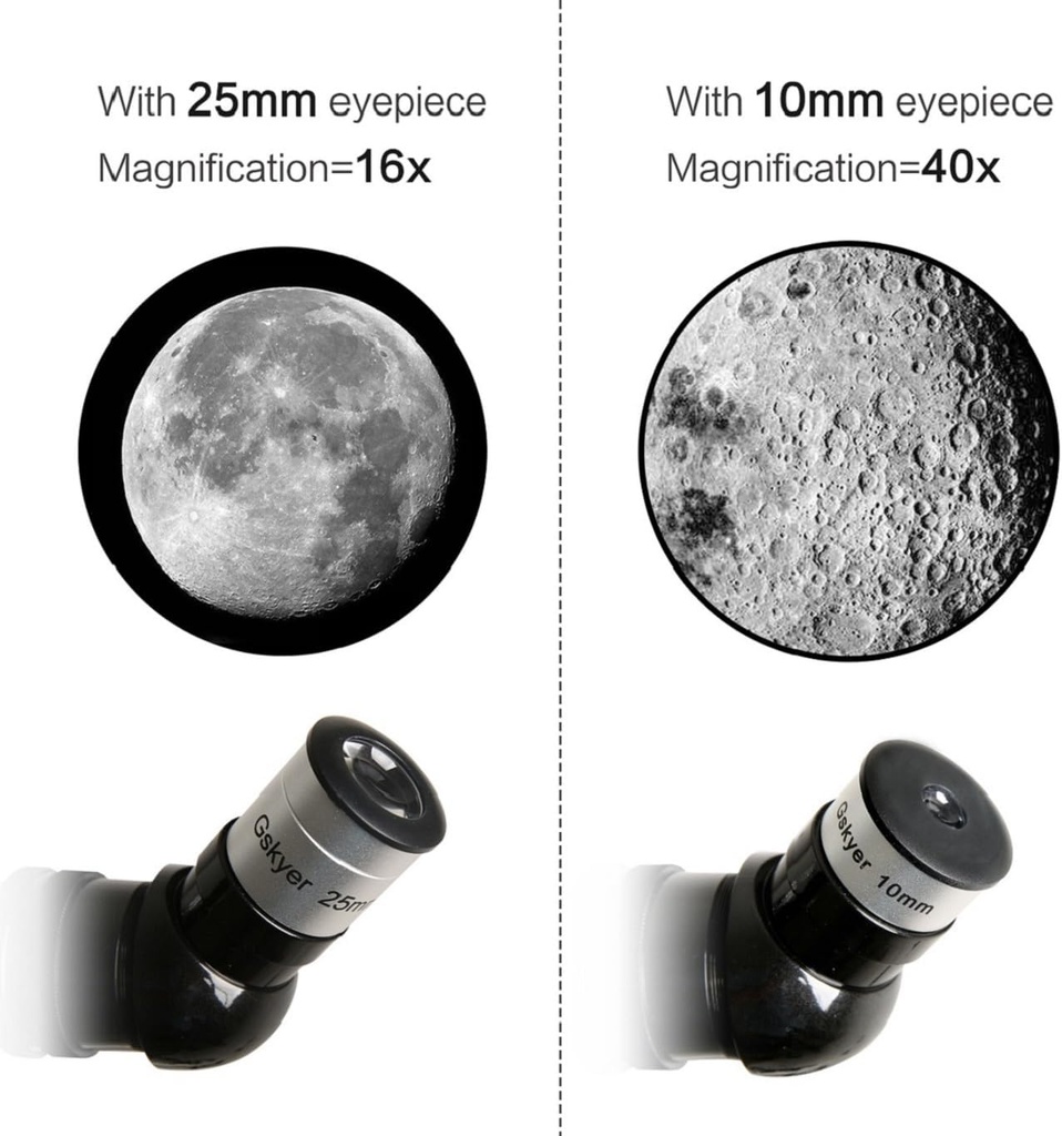 Gskyer Telescopio, 2.756 in Apertura 15.748 in AZ Mount Astronómico Telescopio de refracción para niños principiantes - Telescopio de viaje con bolsa de transporte, adaptador de teléfono y control remoto inalámbrico. 