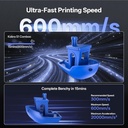 Impresora 3D multicolor Anycubic, Kobra S1 Combo estructura Core XY estable con impresión sellada de alta precisión 600mm/s de alta velocidad autocalibración ideal para precisión y eficiencia 24.9 cm 