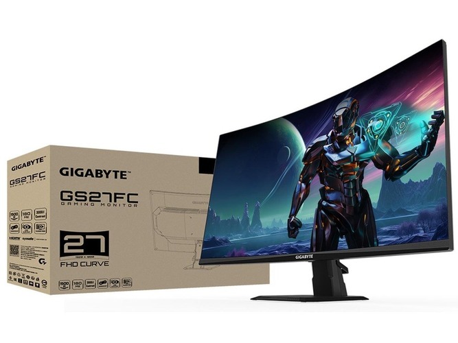 Monitor Gamer GIGABYTE GS27FC 27&quot; 180Hz 1080P, 1920 x 1080 1500R Display, 1ms (MPRT)  HDR Ready