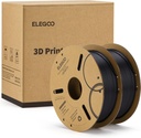 ELEGOO Filamento PLA 1.75mm Negro 2KG, Filamento para Impresora 3D con Precisión Dimensional +/- 0.02mm, Paquete de 2 Carretes de 1KG (2.2lbs) en Cartón, Filamento para Impresión 3D Compatible con la 
