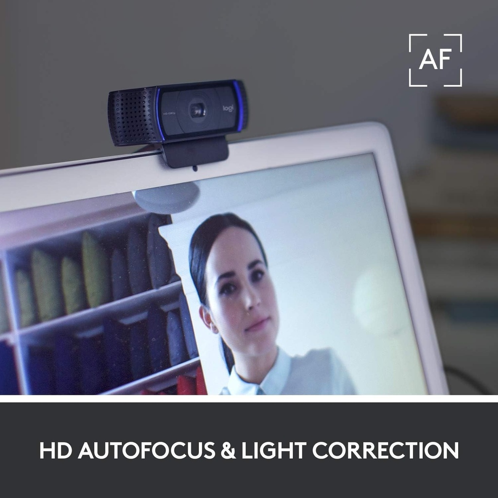Webcam Logitech C920 Pro, Full HD de 1080p/30fps