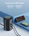 Regleta en Torre/Extensión de Alimentacion - Protector de sobretensiones 1500J - 12 Tomas CA + 3 USB Tipo A + 2 USB Tipo C - (HOYOKI)