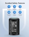 Regleta en Torre/Extensión de Alimentacion - Protector de sobretensiones 1500J - 12 Tomas CA + 3 USB Tipo A + 2 USB Tipo C - (HOYOKI)