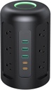 Regleta en Torre/Extensión de Alimentacion - Protector de sobretensiones 1500J - 12 Tomas CA + 3 USB Tipo A + 2 USB Tipo C - (HOYOKI)