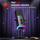 Microfono FIFINE AM8 Negro - Conexion XLR/USB - Iluminacion RGB - Con Conector para auriculares.