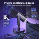 Microfono FIFINE AM8 Negro - Conexion XLR/USB - Iluminacion RGB - Con Conector para auriculares.