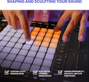 Akai Professional Controlador MIDI APC64 Ableton con 8 tiras táctiles, secuenciador de pasos, 64 almohadillas sensibles a la velocidad RGB, puertas CV, entrada y salida MIDI, USB-C 