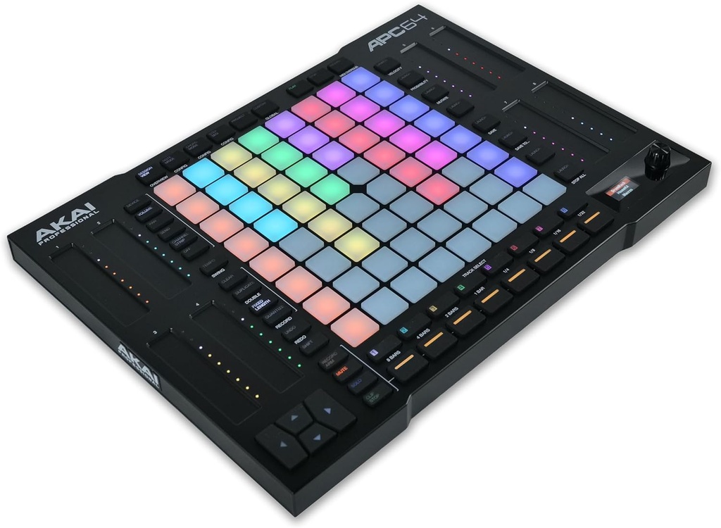 Akai Professional Controlador MIDI APC64 Ableton con 8 tiras táctiles, secuenciador de pasos, 64 almohadillas sensibles a la velocidad RGB, puertas CV, entrada y salida MIDI, USB-C 