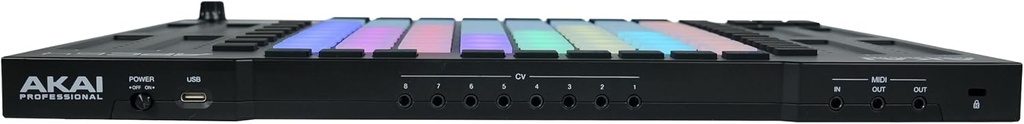 Akai Professional Controlador MIDI APC64 Ableton con 8 tiras táctiles, secuenciador de pasos, 64 almohadillas sensibles a la velocidad RGB, puertas CV, entrada y salida MIDI, USB-C 