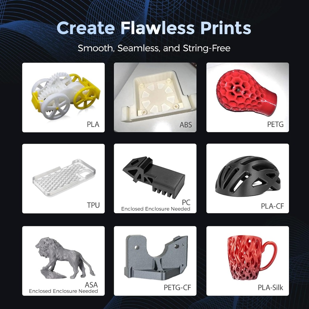 Impresora 3D FLASHFORGE Adventurer 5M - Nivelación automática, impresión de alta velocidad máxima de 23.622 in/s, extrusora directa de 536.0 °F con boquilla desmontable 3S.