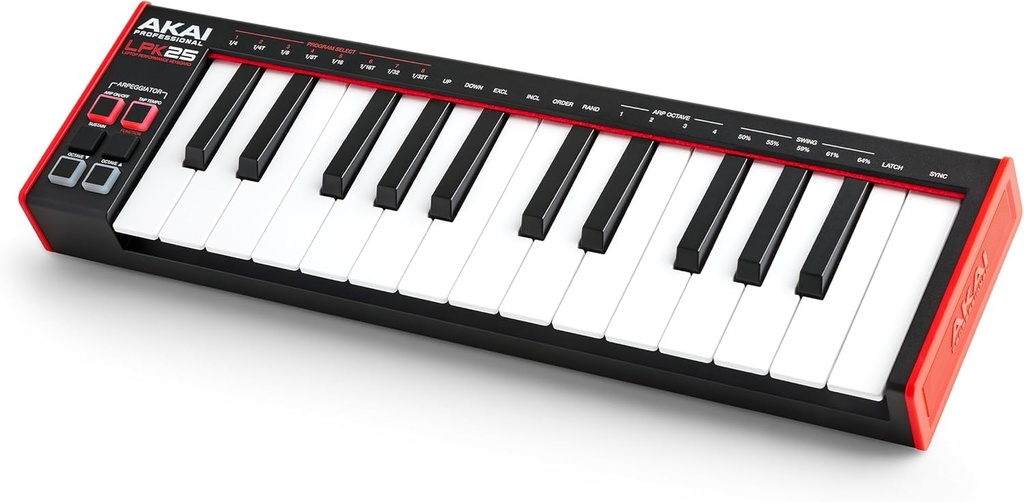 AKAI Professional LPK25: Controlador USB MIDI Ultra-Portátil de 25 Teclas (Negro)