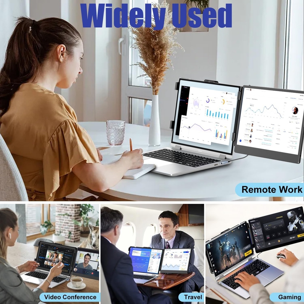 Extensor de pantalla KEFEYA para laptop, 24&quot; Full HD IPS - con puerto USB-C/HDMI – Con Speaker - Windows, Mac, 60Hz.