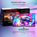 Monitor Curvo Sceptre C25 – 24,5&quot;  FullHD VA – 240Hz - 1ms (C255B-FWT240)