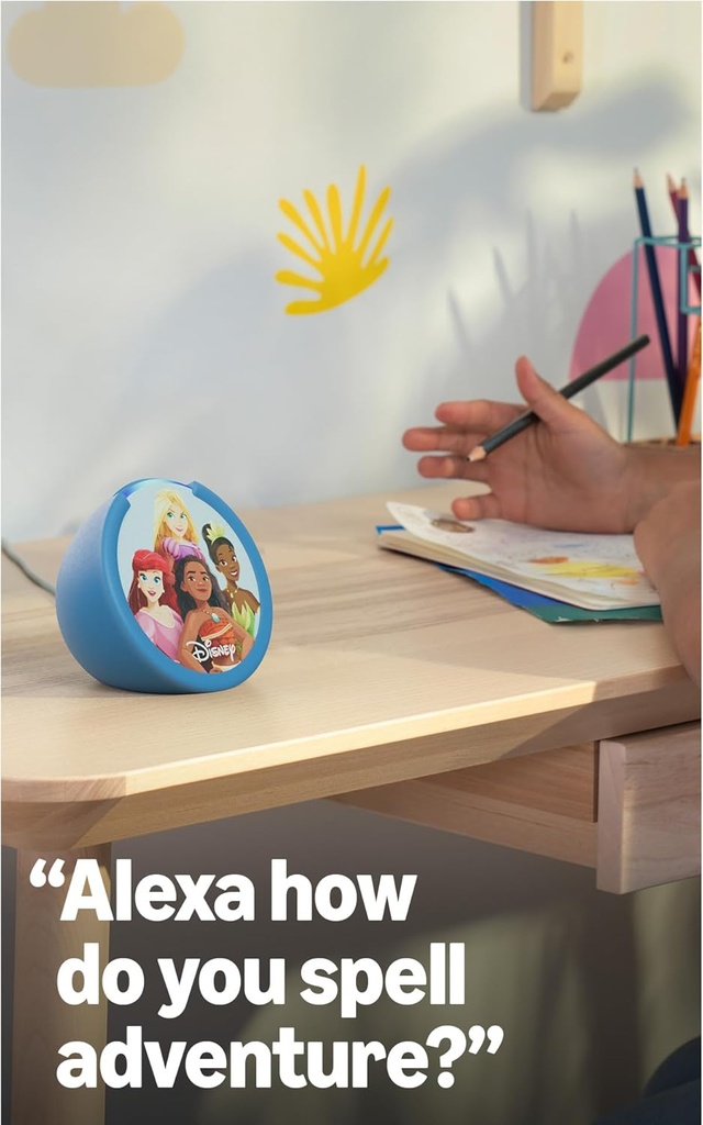 Amazon Echo Pop Kids (modelo más reciente), Disfruta audiolibros apropiados para su edad, juegos interactivos y experiencias Alexa+ para crear y aprender, diseño Unicorn 