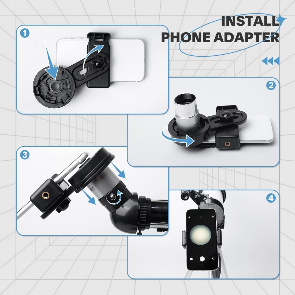 Telescopio para astrónomos adultos y principiantes - apertura de 80 mm, 600 mm con revestimiento de alta transmisión de revestimiento múltiple completo con montura AZ, adaptador para teléfono, trípode 