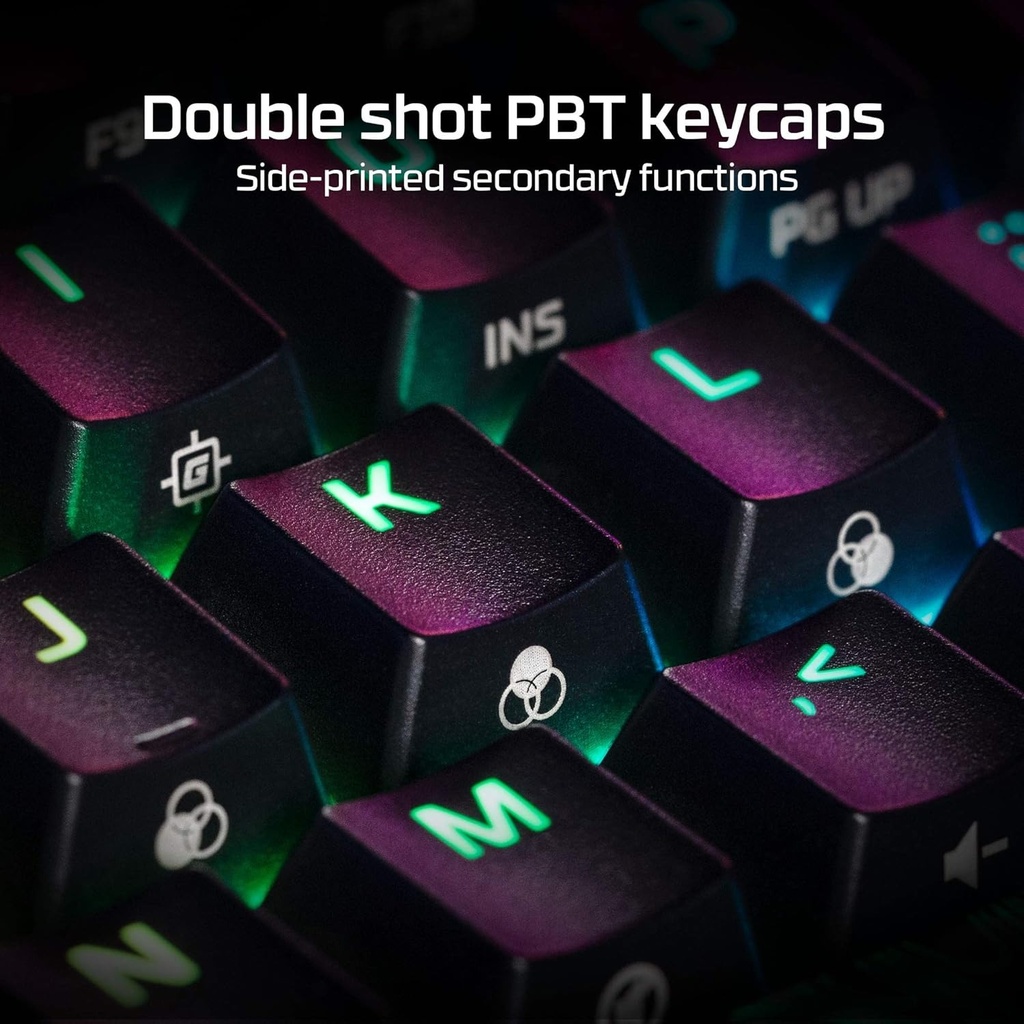 Teclado Mecanico HyperX Alloy Origins 60 - Factor de forma ultra compacto 60% - Retroiluminación LED RGB, Software NGENUITY. Switch Red HyperX lineal.