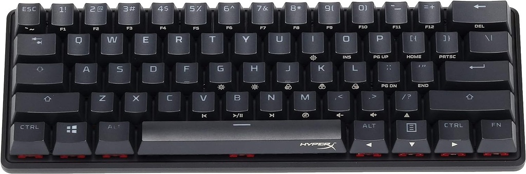 Teclado Mecanico HyperX Alloy Origins 60 - Factor de forma ultra compacto 60% - Retroiluminación LED RGB, Software NGENUITY. Switch Red HyperX lineal.