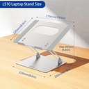 BESIGN LS10 - Soporte de aluminio para portátil/computadora, soporte ergonómico ajustable para portátil, soporte elevador, compatible con Air, Pro, Dell, HP, Lenov