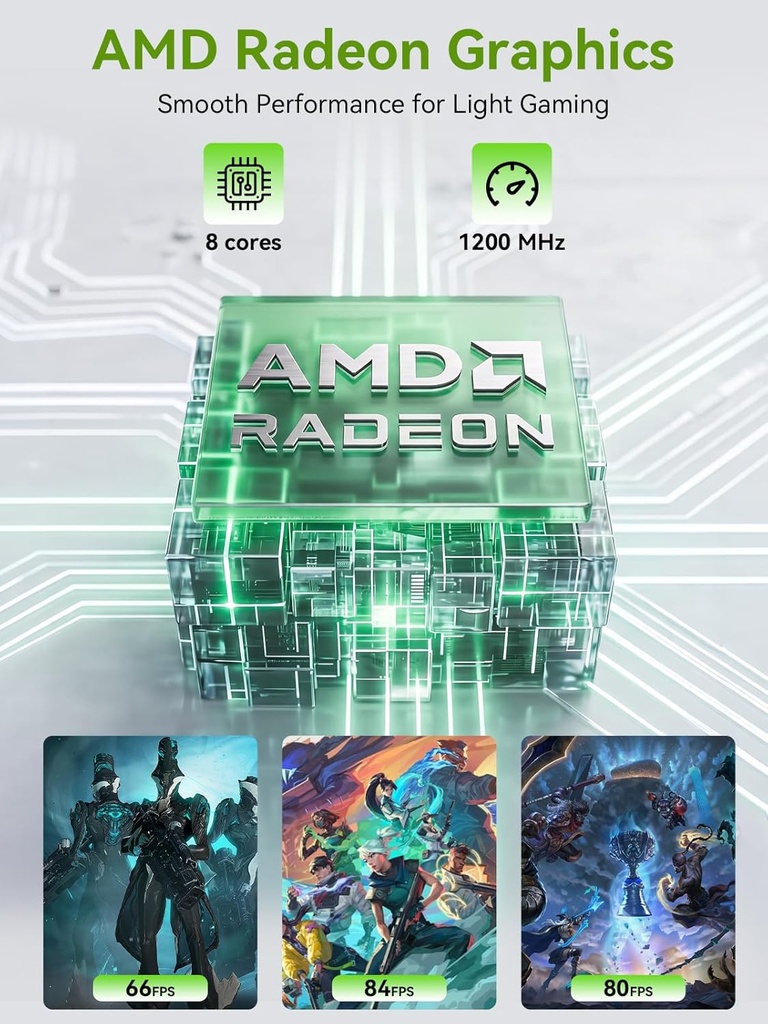 GMKtec Mini PC M5 Plus, AMD Ryzen 7 5825U (actualizado 7430U/5700U), 16 GB de RAM y 512 GB PCIe3.0 SSD computadora de escritorio con LAN dual 2.5G, BT 5.2, WiFi 6E, triple pantalla/hogar y oficina 