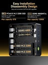 GMKtec M6 Ultra Gaming Mini PC Ryzen 7640HS (Actualizado 6600H/ 6800U), 32GB RAM DDR5 1TB SSD Dual NIC LAN 2.5GbE Computadoras de escritorio para oficina y hogar, Triple pantalla 4K, WiFi 6, USB4, BT 