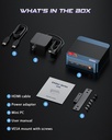 BOSGAME E5 11 Pro Mini PC Ryzen, 5300U de 4 núcleos de 8 hilos, escritorio LAN dual 8GB DDR4 256GB SSD Computadoras, pantallas triples HDMI 2.0x1, DisplayPortx1, USB-C x1, Wi-Fi 5, BT 5.0 