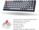 Keychron Teclado mecánico inalámbrico K6 Bluetooth 5.1 con interruptor rojo Keychron K Pro, retroiluminación LED, batería recargable, teclado compacto de 68 teclas compatible con Mac Windows
