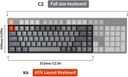 Keychron Teclado mecánico inalámbrico K6 Bluetooth 5.1 con interruptor rojo Keychron K Pro, retroiluminación LED, batería recargable, teclado compacto de 68 teclas compatible con Mac Windows
