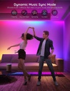 Govee Tira de luces LED RGBIC de 100 pies, luces LED inteligentes para dormitorio, luces LED Bluetooth con control de aplicación, varios colores en una línea, luces LED que cambian de color para