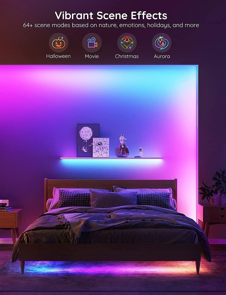 Tira LED Inteligente Govee 5mts - Compatible con Alexa, RGBIC Segmentado, Sincronización con Música.