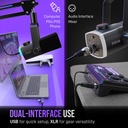Kit de micrófono de juego FIFINE, micrófono dinámico XLR/USB para PC con brazo articulado para grabación de podcast, juego de micrófono RGB para transmisión, silencio con toque, control de mezcla 