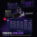 Kit de micrófono de juego FIFINE, micrófono dinámico XLR/USB para PC con brazo articulado para grabación de podcast, juego de micrófono RGB para transmisión, silencio con toque, control de mezcla 