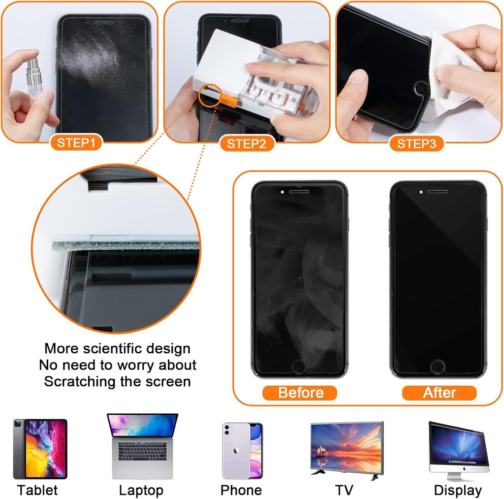 Kit de limpieza electrónica 10 en 1 - para laptop, teclados, pantallas, MacBook, iPad, teléfonos, iPhone, audifonos, camaras.