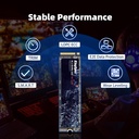 KingSpec SSD 512GB, M.2 NVMe Gen3x4 SSD 2280 - Hasta 2400 MB/s, unidad interna de estado sólido con flash NAND 3D, compatible con computadoras de escritorio y portátiles 