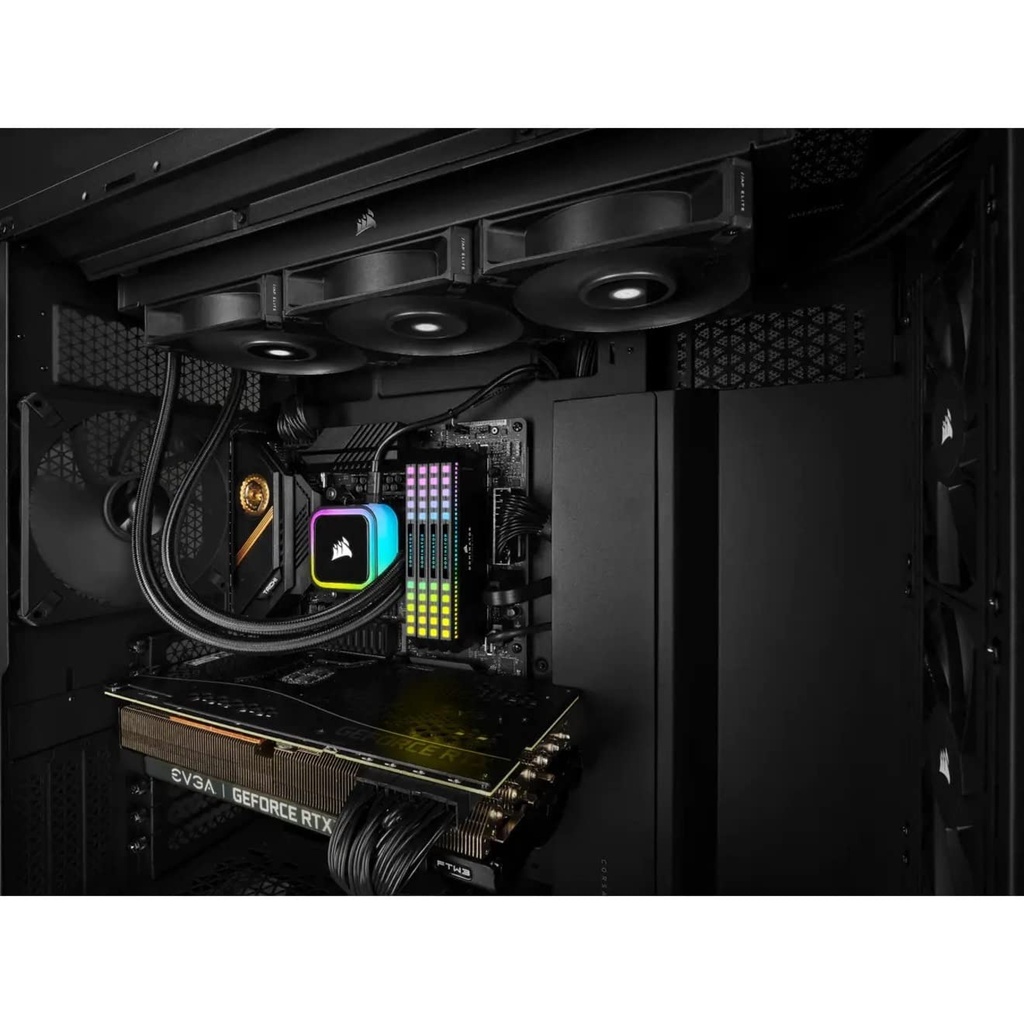 Corsair iCUE H100i RGB Elite - Enfriador líquido para CPU (16 LED RGB dinámicos, ventiladores FDB de 4.724 in AF Elite Series, radiador de 9.449 in, compatible con software iCUE, enchufes LGA 1700,