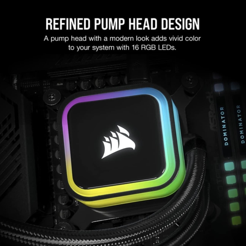 Corsair iCUE H100i RGB Elite - Enfriador líquido para CPU (16 LED RGB dinámicos, ventiladores FDB de 4.724 in AF Elite Series, radiador de 9.449 in, compatible con software iCUE, enchufes LGA 1700,