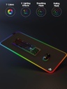 EASEMO Alfombrilla de mouse para juegos, RGB, XXL grande (35.4 x 15.75 x 0.16 pulgadas) con 7 colores LED, 11 modos de iluminación y superficie de tela impermeable, base de goma antideslizante para