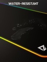 EASEMO Alfombrilla de mouse para juegos, RGB, XXL grande (35.4 x 15.75 x 0.16 pulgadas) con 7 colores LED, 11 modos de iluminación y superficie de tela impermeable, base de goma antideslizante para