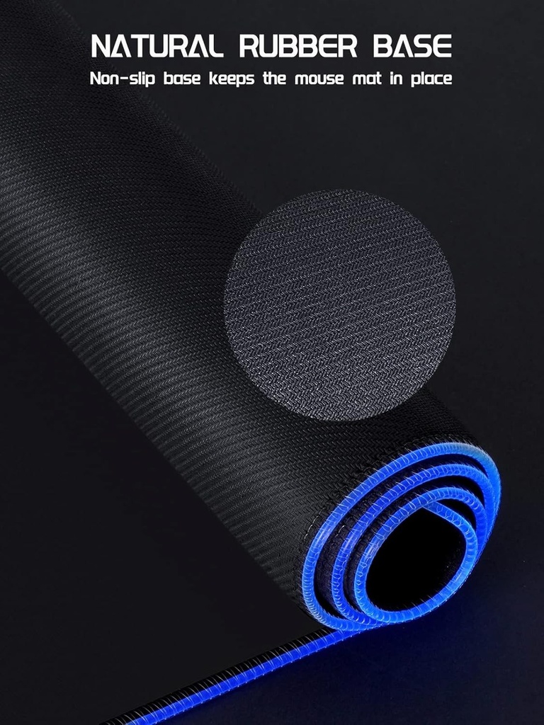 EASEMO Alfombrilla de mouse para juegos, RGB, XXL grande (35.4 x 15.75 x 0.16 pulgadas) con 7 colores LED, 11 modos de iluminación y superficie de tela impermeable, base de goma antideslizante para
