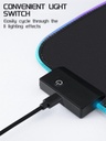 EASEMO Alfombrilla de mouse para juegos, RGB, XXL grande (35.4 x 15.75 x 0.16 pulgadas) con 7 colores LED, 11 modos de iluminación y superficie de tela impermeable, base de goma antideslizante para