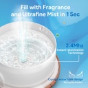 ASAKUKI - Difusor de aceites esenciales con control remoto, vaporizador humidificador ultrasónico, para aromaterapia, temporizador e interruptor de seguridad de apagado automático, marrón, 16.9 fl oz