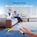ASAKUKI - Difusor de aceites esenciales con control remoto, vaporizador humidificador ultrasónico, para aromaterapia, temporizador e interruptor de seguridad de apagado automático, marrón, 16.9 fl oz