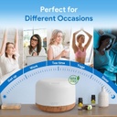ASAKUKI - Difusor de aceites esenciales con control remoto, vaporizador humidificador ultrasónico, para aromaterapia, temporizador e interruptor de seguridad de apagado automático, marrón, 16.9 fl oz