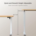 Furmax - Escritorio eléctrico de altura ajustable de pie grande de 55 x 24 pulgadas, escritorio de pie para oficina en casa, alturas prestablecidas, soporte de metal en forma de T, blanco y madera