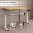 Furmax - Escritorio eléctrico de altura ajustable de pie grande de 55 x 24 pulgadas, escritorio de pie para oficina en casa, alturas prestablecidas, soporte de metal en forma de T, blanco y madera