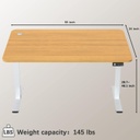 Furmax - Escritorio eléctrico de altura ajustable de pie grande de 55 x 24 pulgadas, escritorio de pie para oficina en casa, alturas prestablecidas, soporte de metal en forma de T, blanco y madera