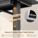 SEDETA - Escritorio de pie en forma de L con archivador, 3 cajones, toma de corriente | 63 x 53'' Electric Height Adjustable Gaming Computer Desk with Led Lights for Home Office, Gaming Room, Black 