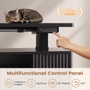 SEDETA Fluted L Shaped Executive Electric Standing Desk with 4 Drawers | 69" x 55" Height Adjustable Office Desk with Storage Shelves, Power Outlet, Sit Stand Computer Desk, Black 