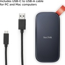 SanDisk SDSSDE30-2T00-G26 SSD portátil de 2 TB - Hasta 800 MB/s, USB-C, USB 3.2 Gen 2, firmware actualizado, unidad externa de estado sólido