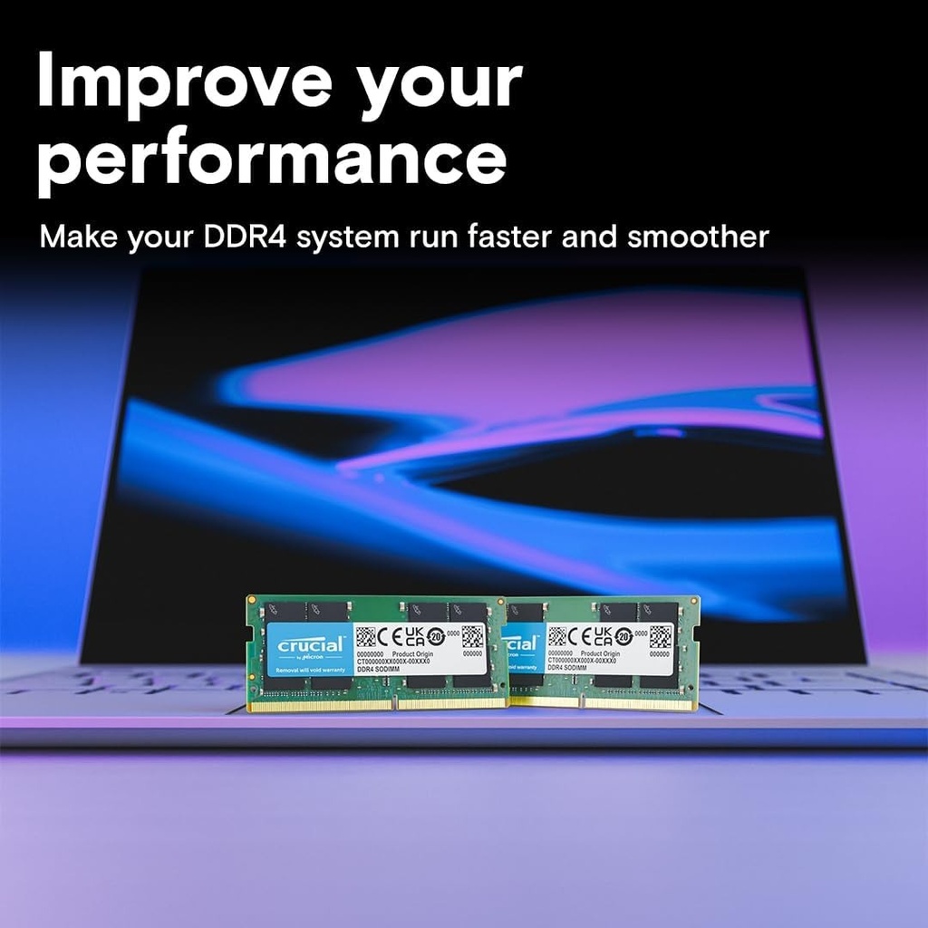 Crucial 32GB Single DDR4 3200 MHz CL22 SODIMM 260-Pin Memory - CT32G4SFD832A